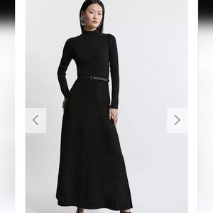 Karen Millen Black Long Sleeve Belted Dress